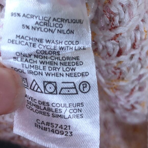 Loft Womens Sweater White Multicolored Knitted Double V Neck Sleeveless XS - Picture 7 of 12